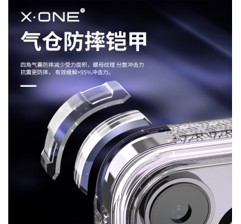 iPhone 14 四角防摔氣囊鏡頭保護(hù)殼星空閃粉