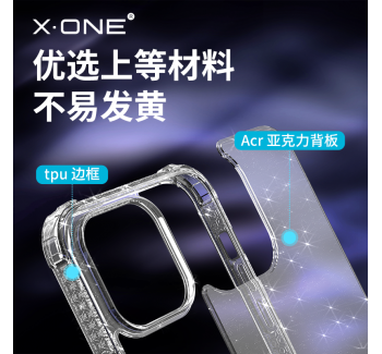 iPhone 14 四角防摔氣囊鏡頭保護(hù)殼星空閃粉